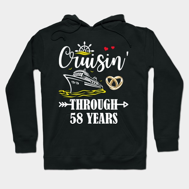 Cruising Through 58 Years Family 58th Anniversary Cruise Couple Hoodie by Madridek Deleosw